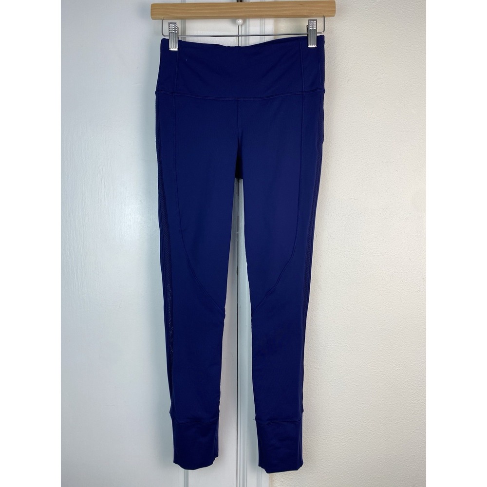 Lululemon Women's 4 Royal Blue Mesh Panel Athletic Leggings
